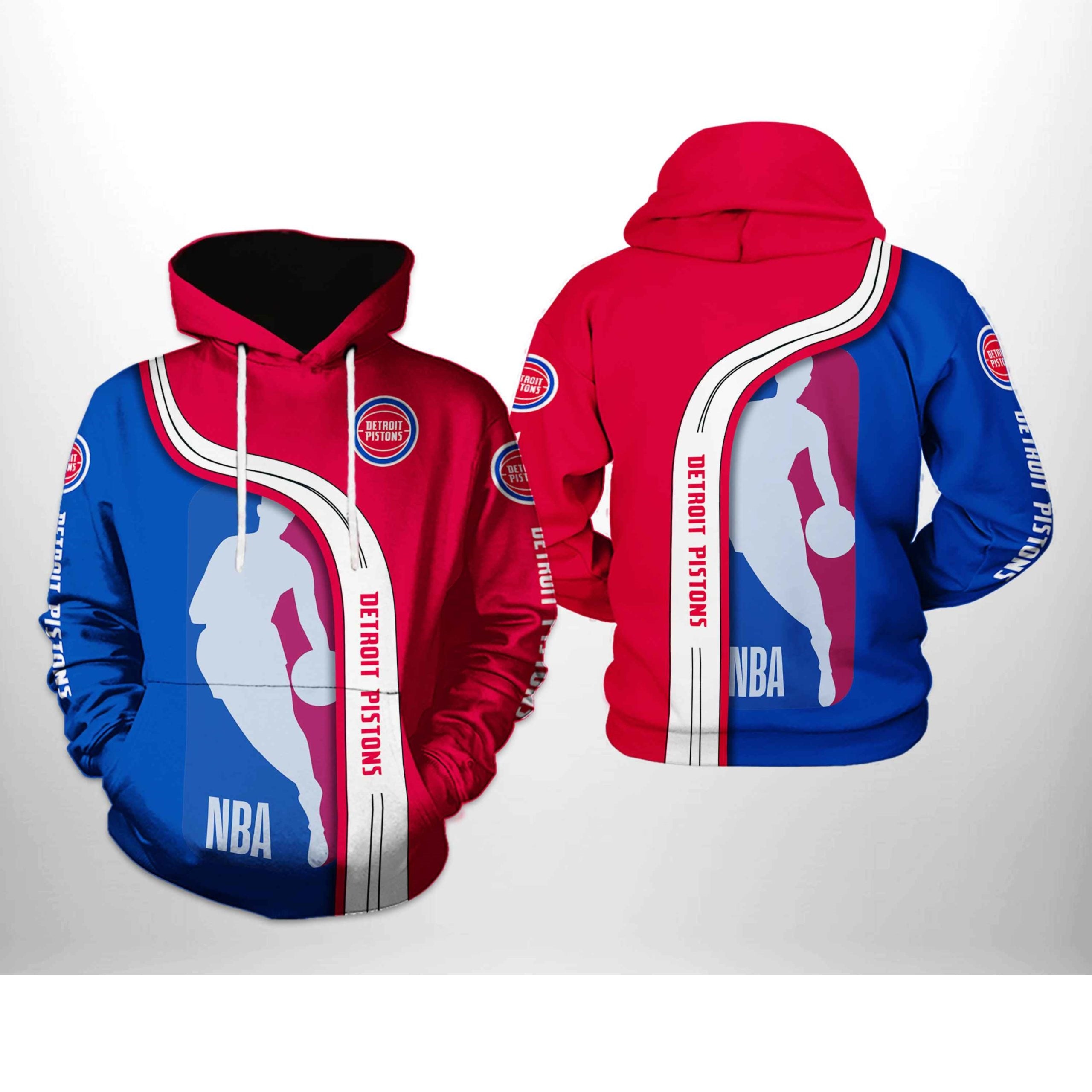 Men's Detroit Pistons Colorblock Hoodie